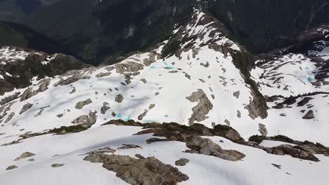 Snowy-Drone-Aerial-Mount-5040,-Vancouver-Island,-Canada