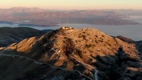 Luftaufnahme-Des-Pantokrator,-Dem-Höchsten-Berg-Der-Insel-Korfu,-Griechenland