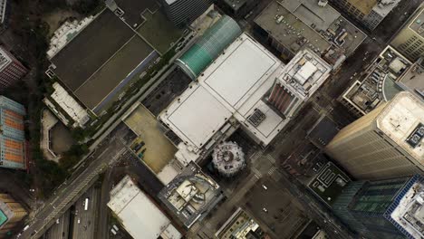 Top-down-view-of-Seattle-Convention-Center,-host-of-Comic-Con