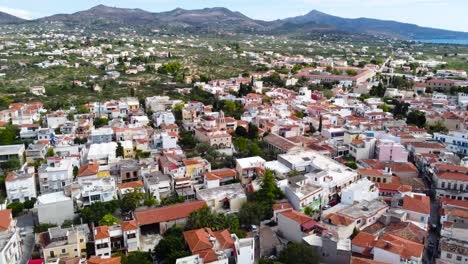 Bird's-eye-view-of-buildings-in-island-Aigina,-Saronic-gulf,-Greece