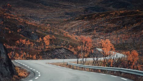 Drive-on-the-narrow-two-lane-road-through-the-colorful-northern-landscape