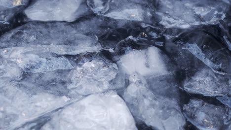 Cold-ice-water-moving-in-a-lake-with-ice-chunks-floating