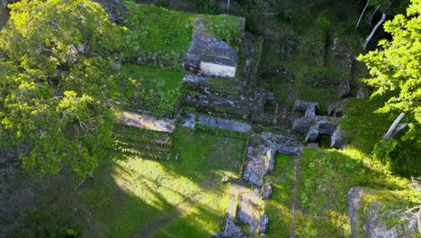 Nakum-Guatemala,-old-mayan-ruin-in-the-jungle,-archeological-site,-rotted-pyramids