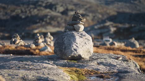 Small-stone-cairns-scattered-through-the-stark-northern-landscape