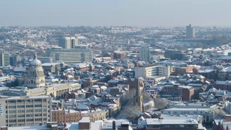 Aerial-establishing-shot-of-central-Nottingham-England-featuring-residential-streets-and-buildings