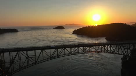Aerial-view-of-Deception-Pass-connecting-Whidbey-Island-and-Fidalgo-Island-at-sunset
