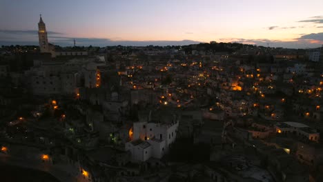 Aerial-video-of-the-city-of-Matera-in-Basilicata,-southern-Italy