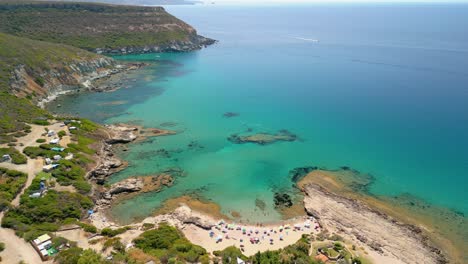 Aerial-panoramic-view-on-the-island-of-Sardinia-Italy-camping-with-private-beach
