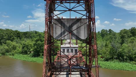 Aerial-view-of-closed-drawbridge-between-Louisiana-and-Mississippi