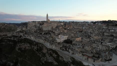 Aerial-video-of-the-city-of-Matera-in-Basilicata,-southern-Italy
