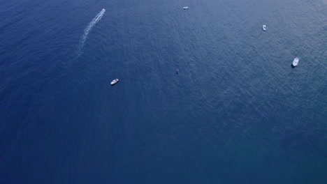 drone-shot-of-ocean-with-boats