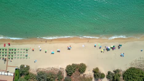 Aerial-zenithal-view-of-a-Mediterranean-beach-Balearic-Islands-Spain
