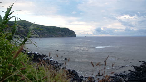 Volcanic-Coastline-of-the-Azores-with-Cliffs-and-Waves-during-Twilight