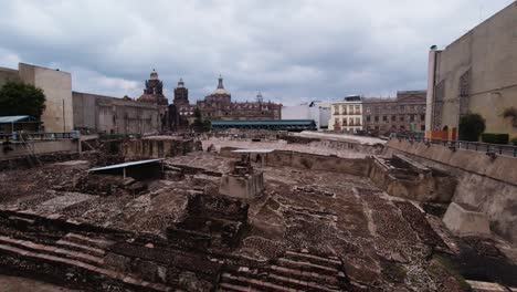 Archaeological-ruins-UNESCO-heritage-Templo-Mayor-Aztec-culture-Mexico-City-Main-Temple