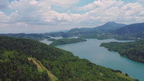 Aerial-footage-of-river-in-Lake-at-Greece