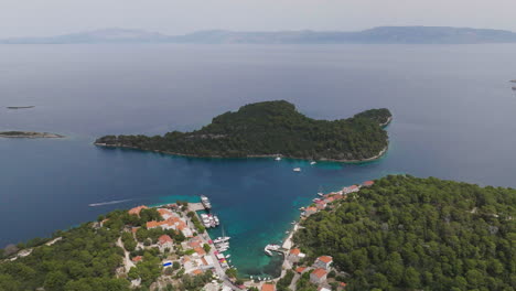 Luftaufnahme-Des-Nationalparks-Der-Insel-Mljet-In-Kroatien,-Europa