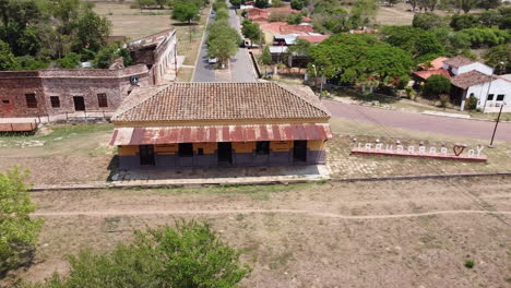 A-drone-Rotating-Shot-of-a-railway-station-museum