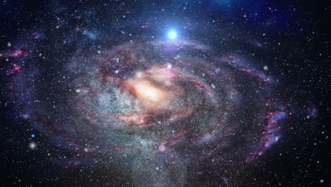 Vista-De-La-Galaxia-Y-Una-Luz-Brillante-En-El-Universo