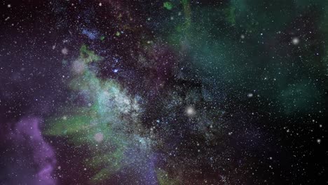 Vista-De-Las-Nubes-Nebulosas-En-El-Vasto-Universo-Oscuro,-Espacio-Exterior-De-4k