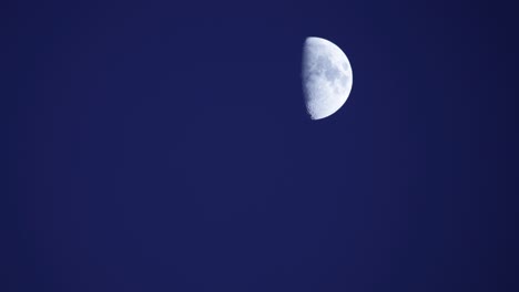 Waxing-crescent-half-moon-moving-over-clear-blue-sky-background-in-evening