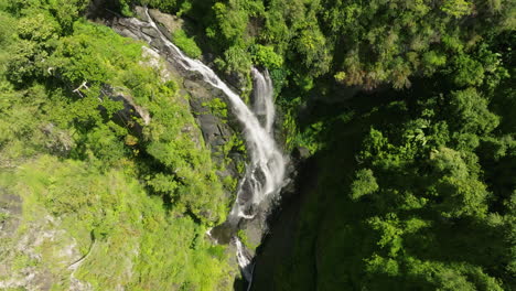 Waterfall-At-Cañón-San-Cristóbal-Puerto-Rico-River-On-A-Sunny-Day