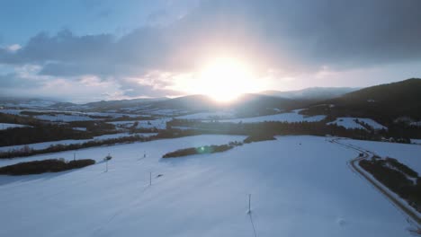 Sensational-winter-snow-landscape-in-Tatra-national-park-Slovakia,-forward