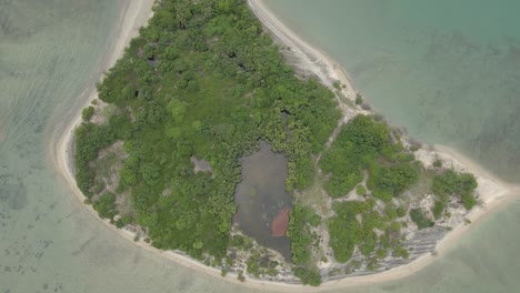 Aerial-Drone-Shot-of-Coral-Island-Sri-Lanka