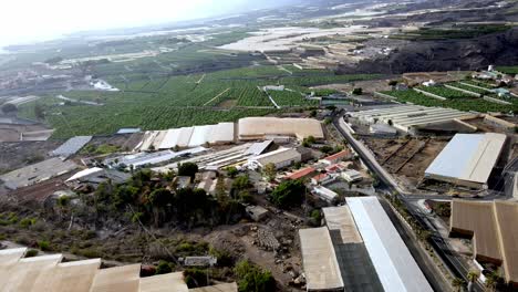 Beautiful-view-of-banana-farms-and-mountains-in-Canary-Island