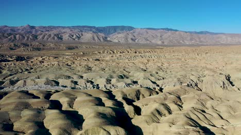 Aerial-shot-of-Hilly-Dry-Mud-Caves-Landscape-heat-in-California,Usa---Anza-Borrego-Desert-State-Park