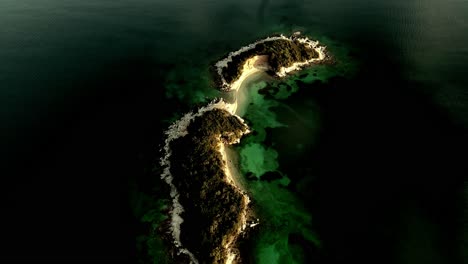 Aerial-circling-of-picturesque-Ksamil-islands-in-Southern-Albania