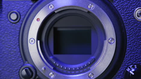 A-close-up-shot-of-digital-camera-full-frame-sensor-and-lens-mount