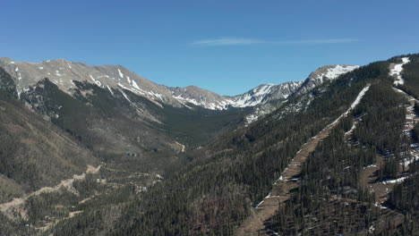 Scenic-aerial-view-of-Taos-Ski-Valley-in-off-season