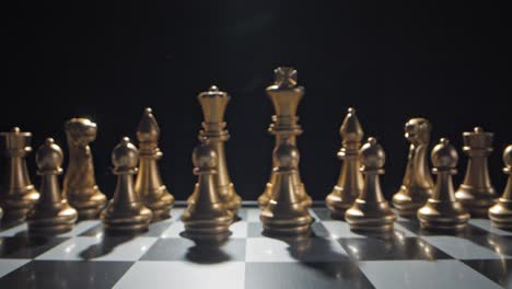 Premium Photo  Gold rook facing the opponent on silver side chess
