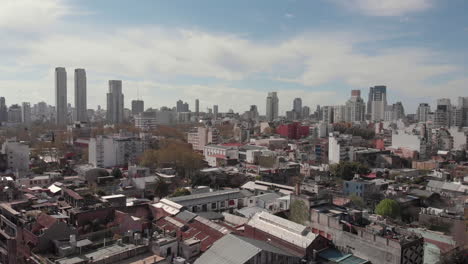 Aerial-drone-footage-of-downtown-Buenos-Aires-Argentina-cityscape-skyline