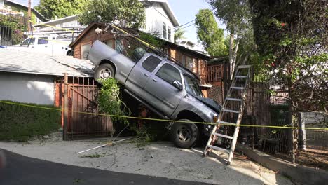 Truck-crash-into-hillside-home