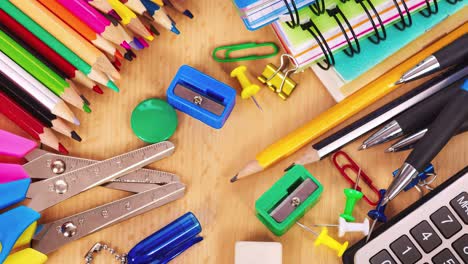 School-Supplies-on-a-Wood-Background
