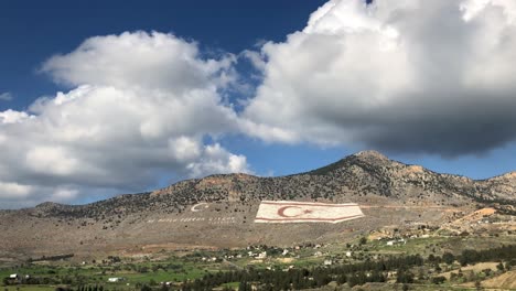 Turkey-and-Northern-Cyprus-Flag-drawn-on-the-mountain-in-Northern-Cyprus-Time-Lapse-Video