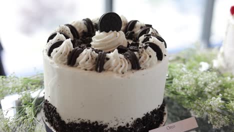 Oreo-Cookies-and-Cream-Frosted-Cake-on-Display