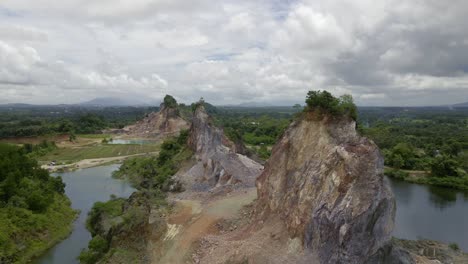 Stone-quarry-in-the-middle-of-the-forest-in-Thailand