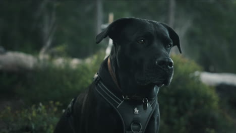 Video-De-Cerca-De-Un-Hermoso-Perro-Labrador-Negro-Mirando-Al-Costado-En-Noruega