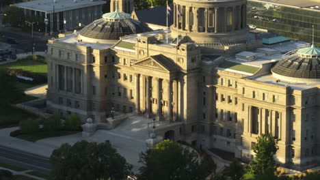 Telephoto-aerial-of-Idaho-state-capital-in-downtown-Boise