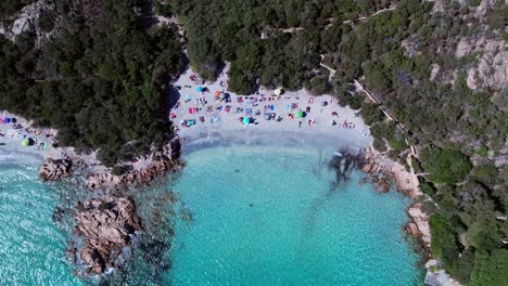 Families-enjoying-at-crystal-coral-reefs-of-Capriccioli-Sardinia-Italy