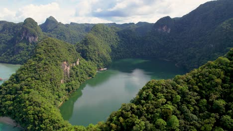 Señora-Embarazada-Lago-En-La-Selva-Tropical-De-Malasia