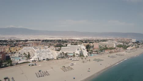 Aerial-establishing-view-of-the-coastal-city-of-Almeria-in-Andalusia-Spain