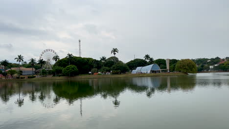View-Of-Parque-Guanabara-From-Across-Lake-Pond-At-Belo-Horizonte