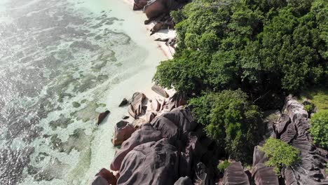 Aerial-view-of-Anse-Source-D’Argent,-La-Digue,-Seychelles