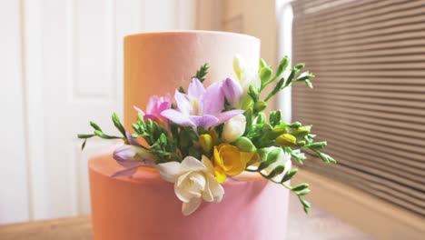 flowery-pink-tower-tier-cake