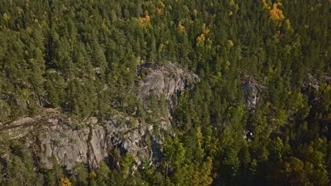 Montaña-En-Un-Bosque,-Parque-Nacional-De-Finlandia,-Gente-Y-Turistas-En-La-Cima
