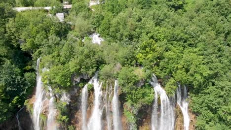 Flying-over-a-tall-waterfall-in-Croatia