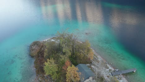 Bavaria,-Lake-Eibsee-Island-Golden-Hour-|-4K-D-LOG---Perfect-for-colour-grading